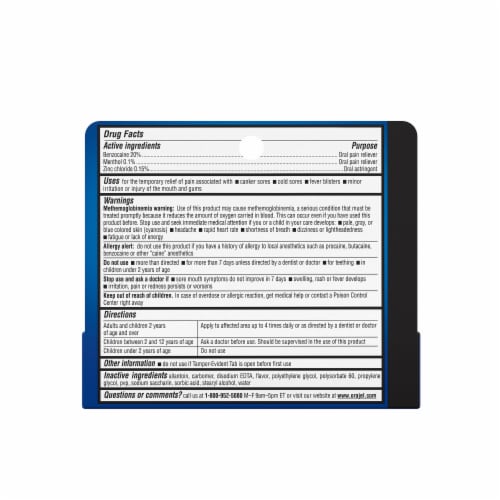 Orajel 3X Medicated For All Mouth Sores Gel Perspective: bottom