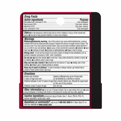 Orajel 4X For Toothache And Gum Pain Medicated Oral Pain Gel Perspective: bottom