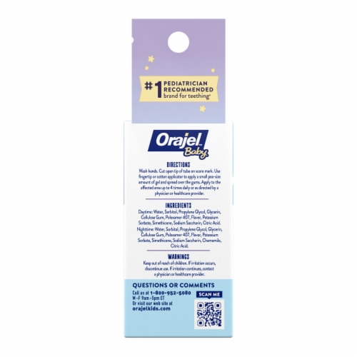 Orajel Baby Daytime & Nighttime Cooling Gels For Teething Relief of Painful Gums Drug-Free Perspective: bottom