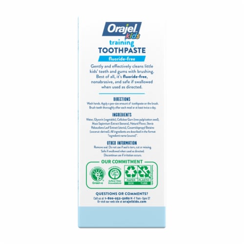Orajel Kids Cocomelon Fluoride-Free Training Toothpaste Natural Watermelon Flavor Perspective: bottom