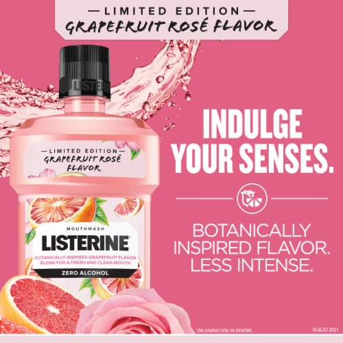 Listerine Zero Alcohol Grapefruit Rose Mouthwash Perspective: bottom