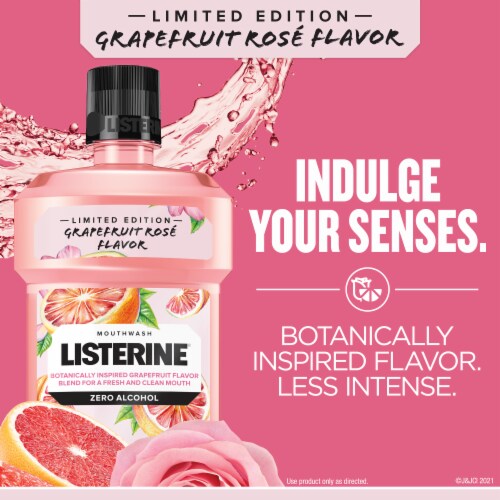 Listerine Zero Alcohol Grapefruit Rose Mouthwash Perspective: bottom