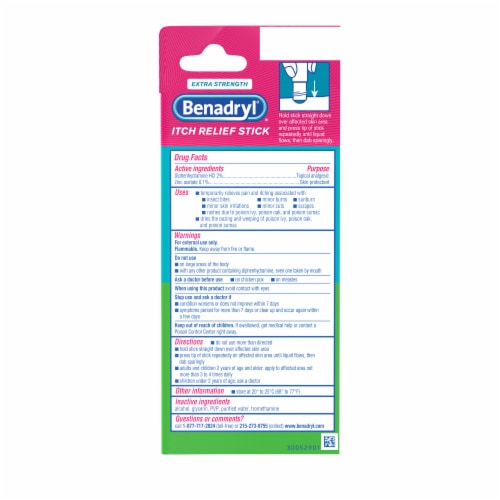 Benadryl Extra Strength Itch Relief Stick, Travel Size Perspective: bottom