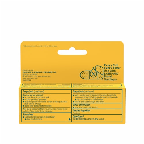 Neosporin + Lidocaine Pain Relieving Antibiotic Ointment Perspective: bottom