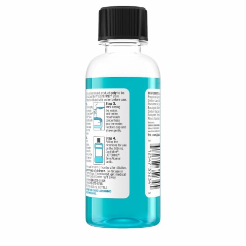 Listerine Zero Alcohol Cool Mint Mouthwash Concentrate Refills Perspective: bottom