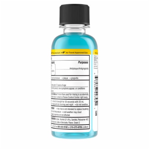 Listerine Cool Mint Antiseptic Mouthwash, Daily Oral Rinse for Bad Breath Travel Size Perspective: bottom