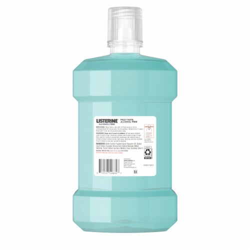 Listerine Zero Alcohol Mouthwash Cool Mint Alcohol-Free Oral Rinse Less Intense Formula Perspective: bottom