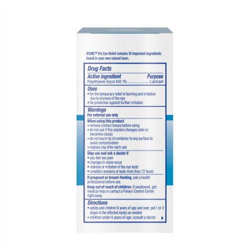 Visine Dry Eye Relief Lubricating Eye Drops, Twin Pack Perspective: bottom