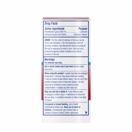 Visine Red Eye Hydrating Comfort Lubricant & Redness Reliever Eye Drops Perspective: bottom