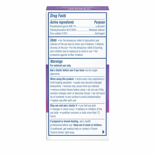 Visine Red Eye Total Comfort Multi-Symptom Astringent Lubricant And Redness Reliever Eye Drops Perspective: bottom