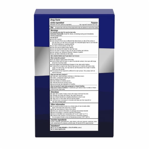 Men's Rogaine 5% Minoxidil Foam Hair Regrowth Treatment Perspective: bottom