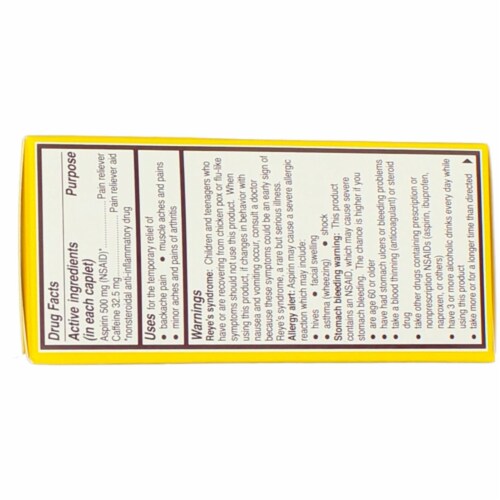 Bayer Extra Strength Back & Body Coated Aspirin Caplets 500 mg Perspective: bottom