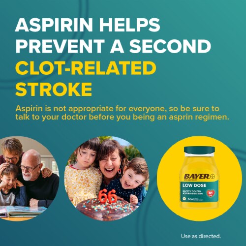 Bayer® Low Dose Aspirin Pain Reliever Enteric Coated Tablets 81mg Perspective: bottom