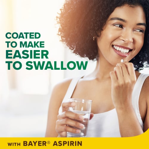 Bayer Extra Strength Aspirin Pain Reliever Coated Caplets 500mg Perspective: bottom