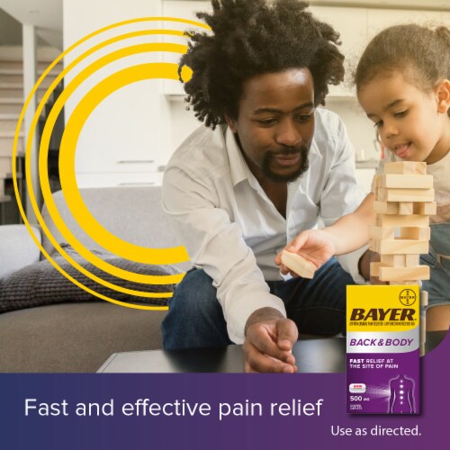 Bayer® Back & Body with Caffine 500mg Asprin Coated Caplets Perspective: bottom