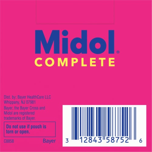 Midol® Complete Multi-Symptom Relief Caplets Perspective: bottom