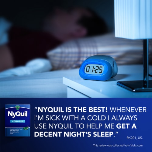 Vicks NyQuil Cold and Flu Relief Liquicaps Medicine Perspective: bottom