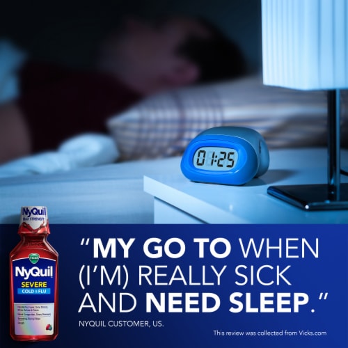 Vicks NyQuil SEVERE Cold & Flu Medicine Perspective: bottom