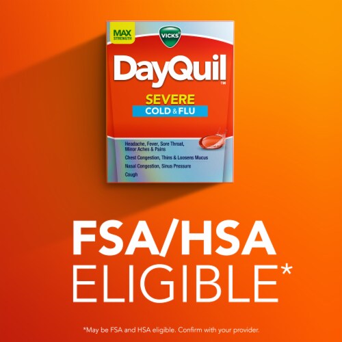 Vicks DayQuil Non-Drowsy Daytime Relief SEVERE Cold & Flu Medicine Perspective: bottom