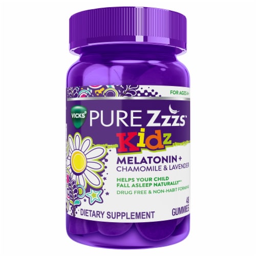Vicks PURE Zzzs Kidz Sleep Aid Gummies Perspective: bottom