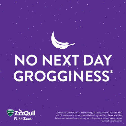 ZzzQuil PURE Zzzs De-Stress Melatonin Sleep Aid Gummies Perspective: bottom