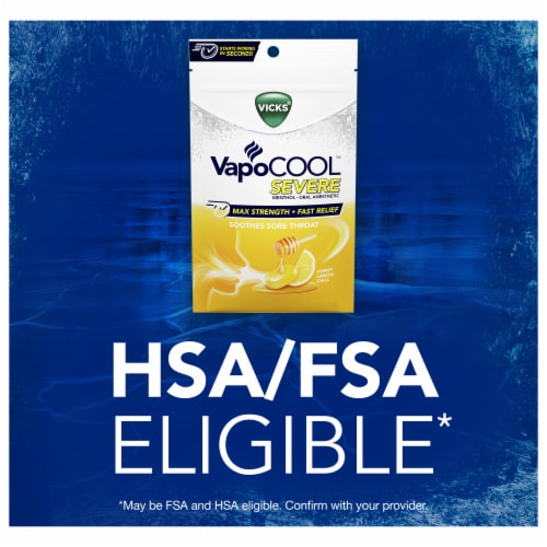 Vicks® VapoCOOL™ SEVERE Honey Lemon Medicated Lozenges Cough Drops Perspective: bottom