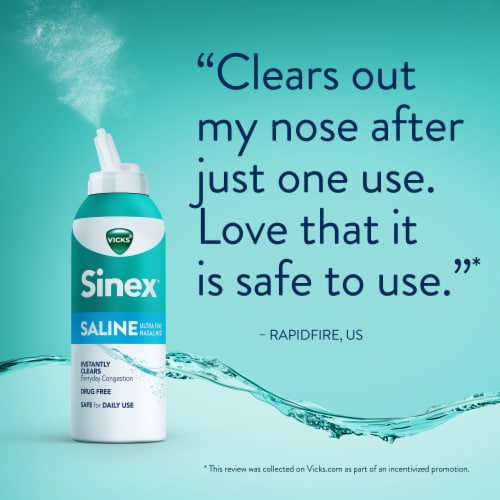 Vicks Sinex Saline Ultra Fine Nasal Mist Perspective: bottom