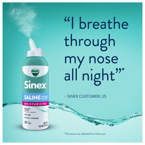 Vicks® Sinex Moisturizing Saline Nasal Spray Perspective: bottom