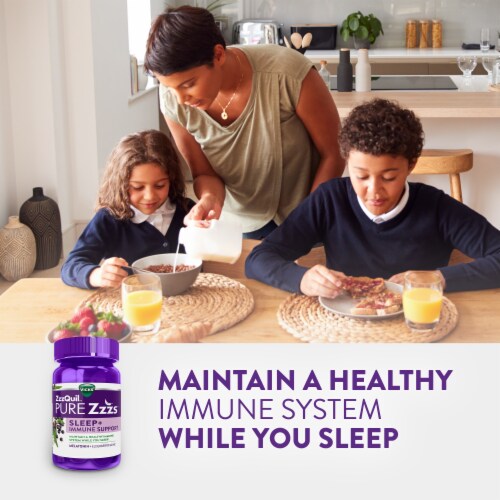 ZzzQuil PURE Zzzs Sleep + Immune Support Melatonin Sleep Aid Gummy Perspective: bottom