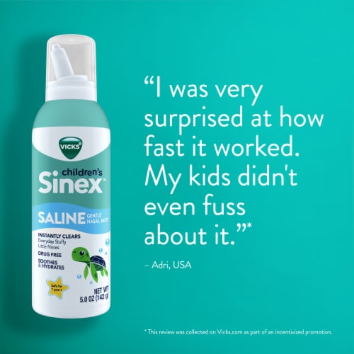 Vicks Sinex Saline Nasal Spray Perspective: bottom