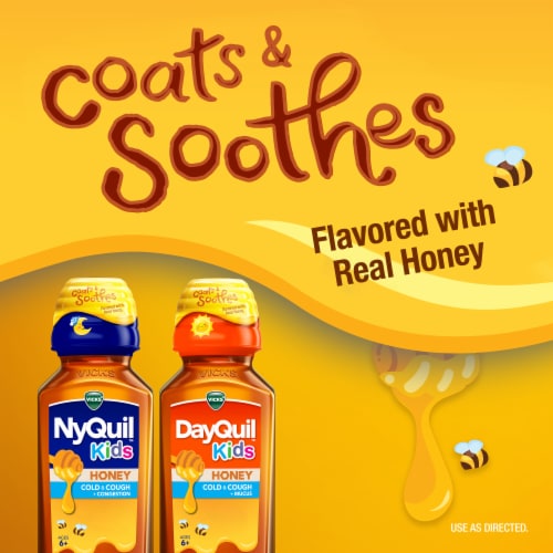 VICKS DayQuil & NyQuil Kids Honey Cold & Cough + Congestion Liquid Combo Pack Perspective: bottom