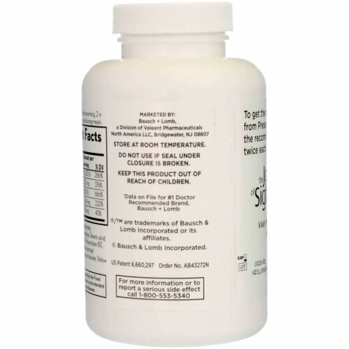 Bausch & Lomb PreserVision AREDS Eye Vitamin & Mineral Supplement Tablets Perspective: bottom