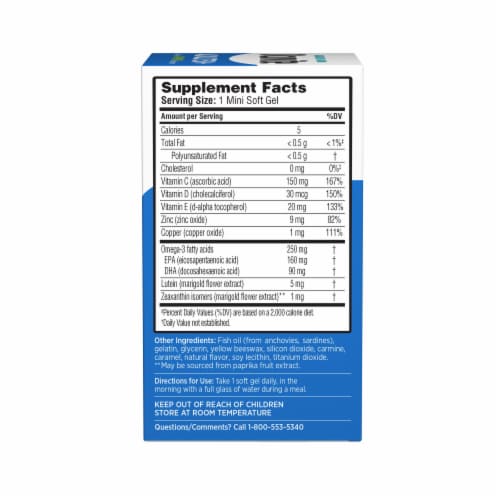 Ocuvite Adult 50+ Eye Vitamins and Mineral Supplements with Lutein and Zeaxanthin Softgels Perspective: bottom