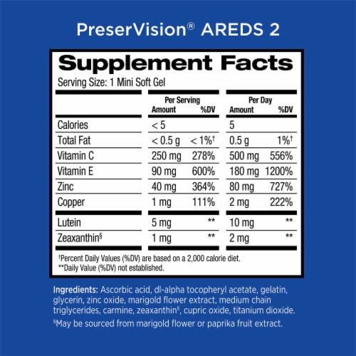 PreserVision® AREDS 2 Eye Vitamin & Mineral Supplement Minigels Perspective: bottom