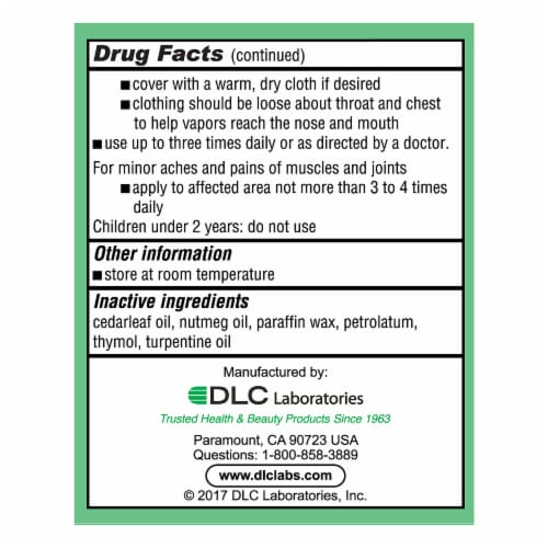 Vaporex Chest Rub Cough Suppressant with Camphor, Menthol, and Eucalyptus Essential Oil Perspective: bottom