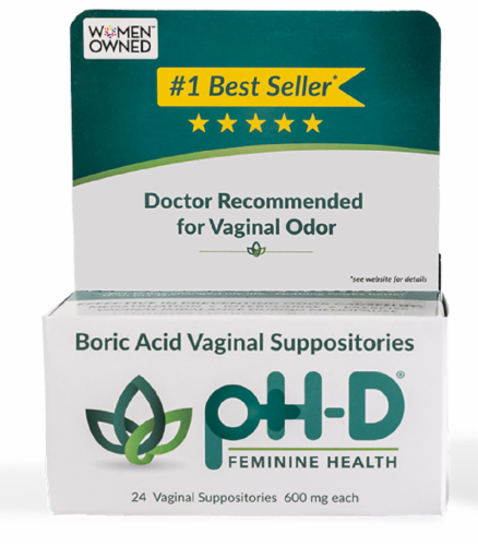 pH-D Feminine Health Boric Acid Vaginal Suppositories Perspective: bottom