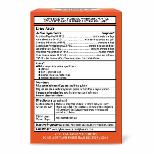 Hyland's Naturals™ Leg Cramps + Arnica Caplets Perspective: bottom
