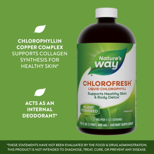 Nature's Way Chlorofresh Skin and Body Detox Chlorophyll Unflavored Liquid Perspective: bottom