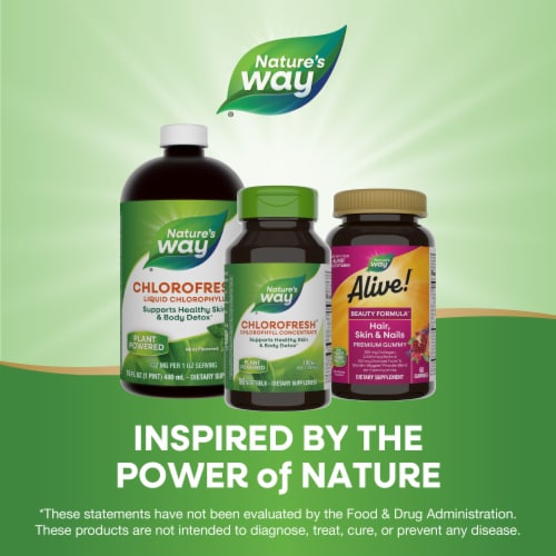 Nature's Way Chlorofresh Chlorophyll Concentrate Skin and Body Detox Softgels Perspective: bottom