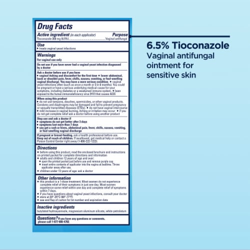 Monistat 1 Tioconazole Ointment 6.5% Vaginal Antifungal 1 ea Perspective: bottom