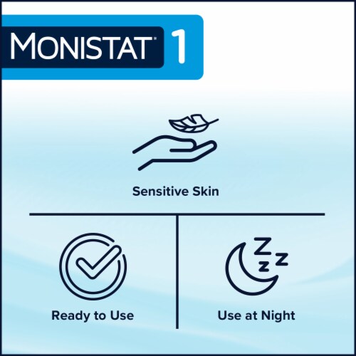 Monistat One-Day Maximum Strength Yeast Infection Treatment Pre-Filled Cream Applicator Perspective: bottom