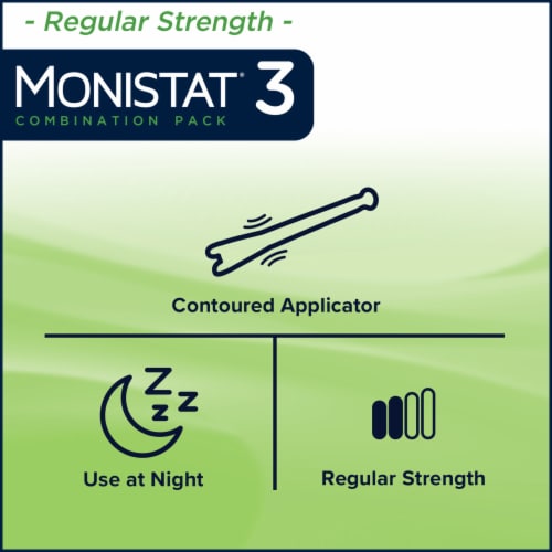 Monistat Three-Day Regular Strength Yeast Infection Treatment Ovule Inserts & External Itch Cream Perspective: bottom