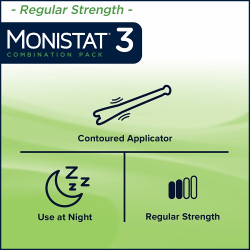 Monistat Three-Day Regular Strength Yeast Infection Treatment Ovule Inserts & External Itch Cream Perspective: bottom