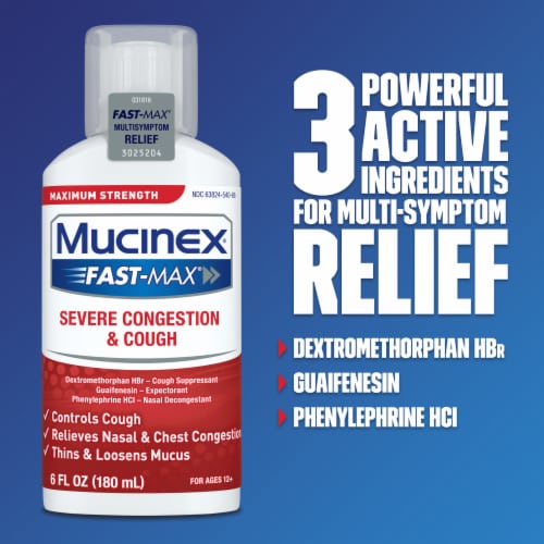 Mucinex Fast-Max Maximum Strength Severe Congestion & Cough Liquid Perspective: bottom