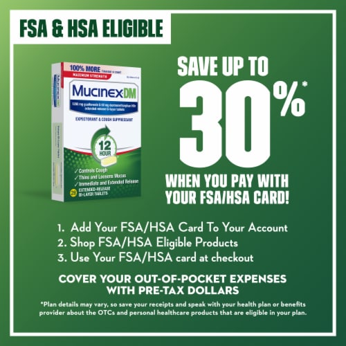 Mucinex DM Maximum Strength Expectorant & Cough Suppressant Tablets Perspective: bottom