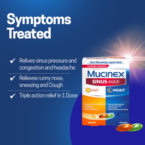 Mucinex Sinus Max Maximum Strength Day & Night Liquid Gels Perspective: bottom