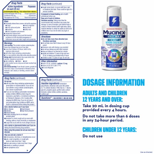 Mucinex® Severe Cold & Flu Kickstart Combo Liquid Medicine Perspective: bottom