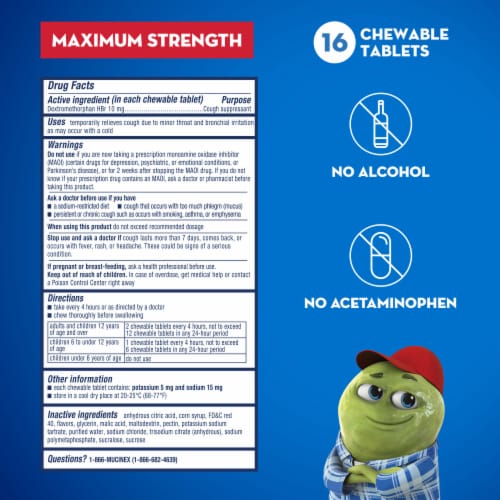 Mucinex Children's Mighty Chews Cough Medicine for Kids Perspective: bottom
