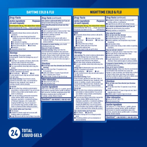 Mucinex Fast-Max Day Night Cold & Flu Liquid Gels Perspective: bottom