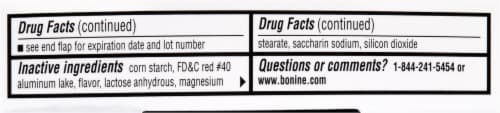 Bonine® Max Strength Peppermint Flavor Chewable Tablet Perspective: bottom